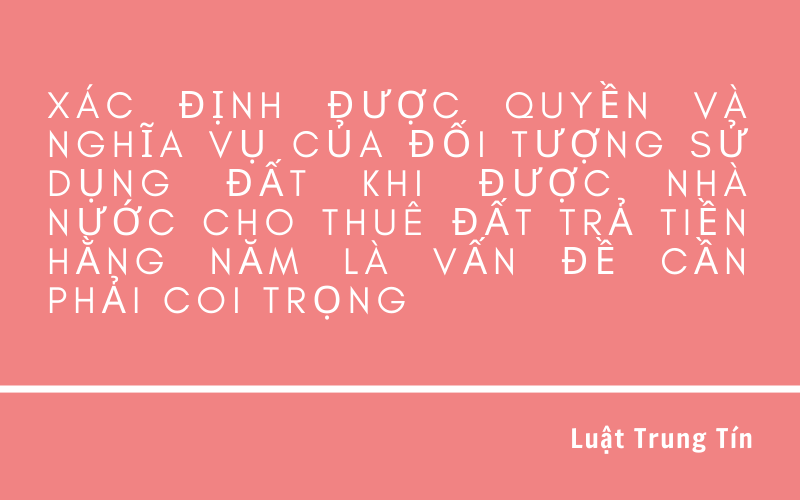 cho thuê đất trả tiền thuê đất hằng năm