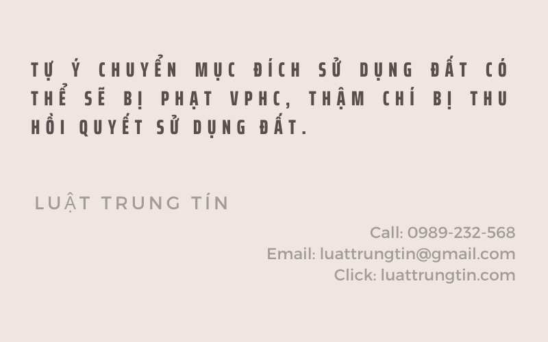 quy định về chuyển mục đích sử dụng đất của pháp luật