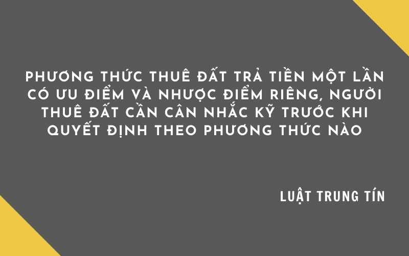 nhà nước cho thuê đất trả tiền thuê đất