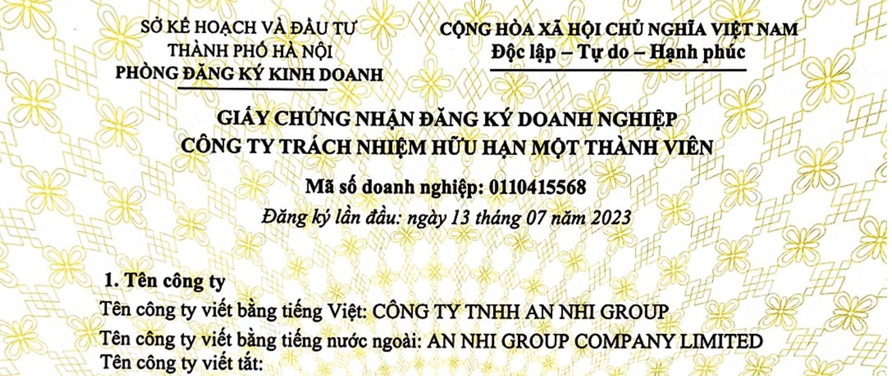 Giấy chứng nhận đăng ký doanh nghiệp là gì?